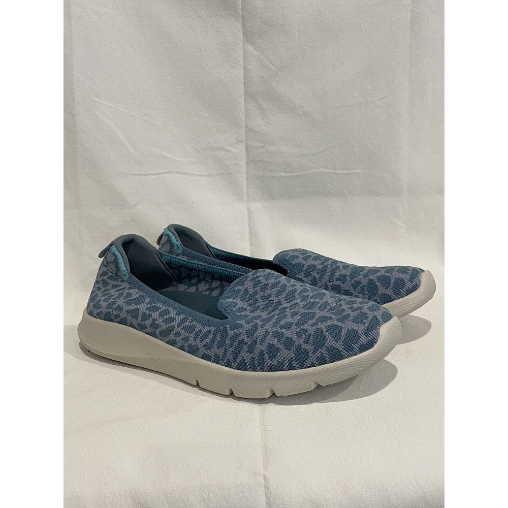 Spenco Orthotic Knit Slip-On Shoes Epic Stretch Giraffe Blue Sz 10